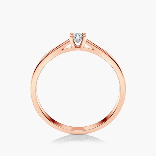 Pierścionek zaręczynowy SAVICKI: różowe złoto, diament